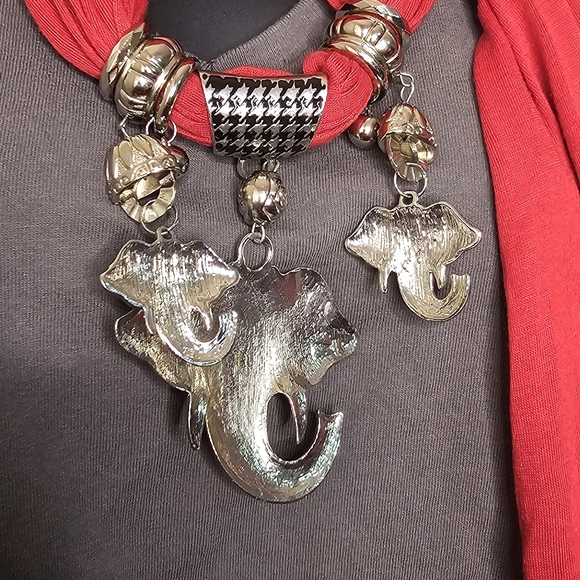 Crimson Tide Jeweled Scarf Houndstooth Elephant - Picture 6 of 10